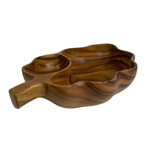 LARGE Beautiful Monkeypod Wood Serving Bowl Coffee Table Decor Vintage - Picture 5 of 13